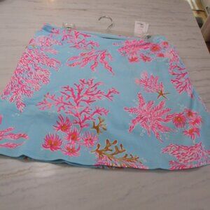 NWT Lilly Pulitzer Luxletic Maryana Skort - Multi Royal Coral Sz Large